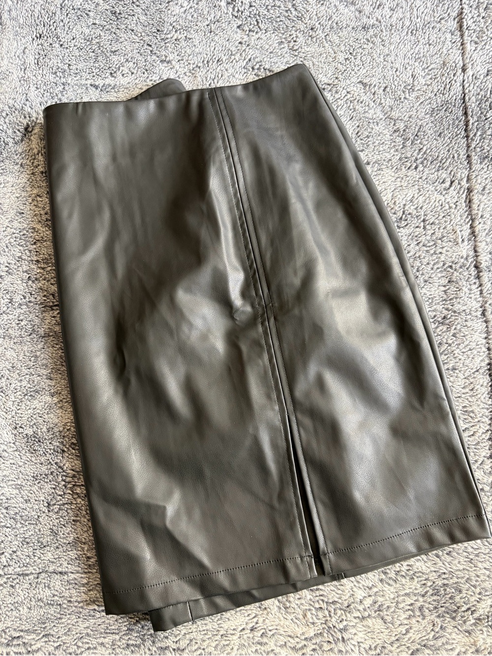Mango Black Faux Leather Pencil Skirt